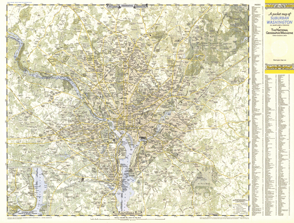 Suburban Washington DC, Maryland and Virginia Wall Map