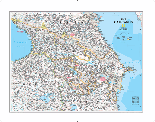 The Caucasus Wall Map