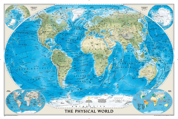 Physical US and World Map Classroom Pull Down 2 Map Bundle