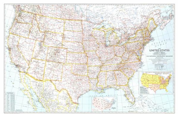 The United States 1940 Wall Map