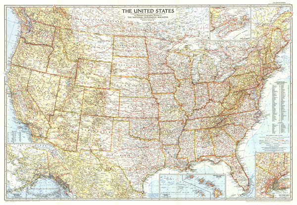 The United States 1956 Wall Map