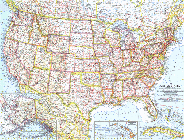 The United States 1961 Wall Map