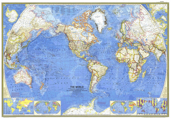 The World 1965 Wall Map