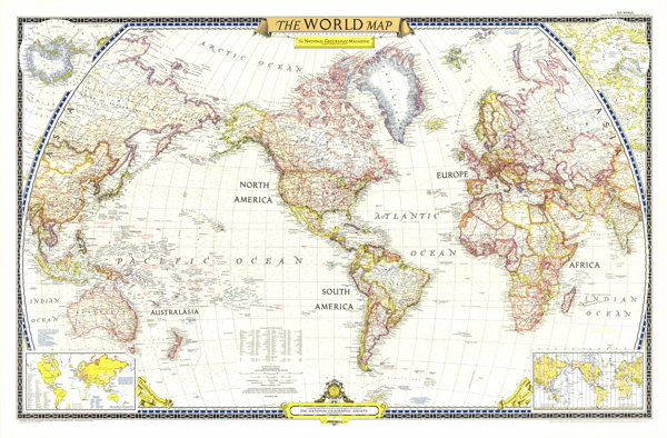The World 1951 Wall Map