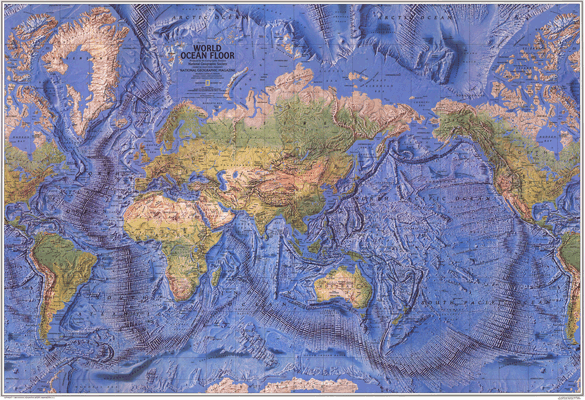 The World Ocean Floor 1981 Wall Map