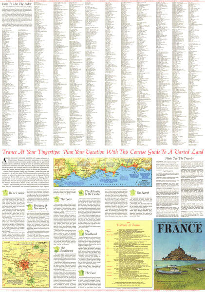 Travelers France 1971 Wall Map Part B