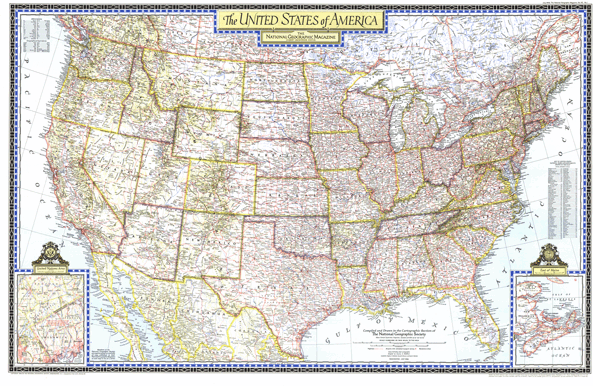 The United States 1946 Wall Map