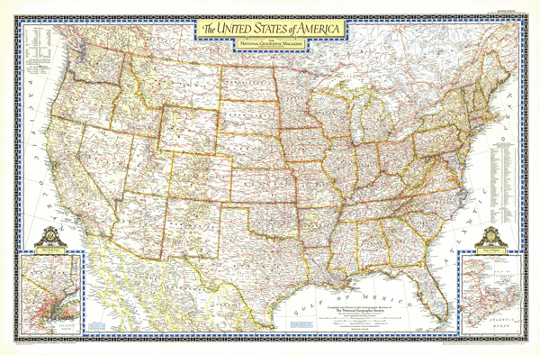 The United States 1951 Wall Map