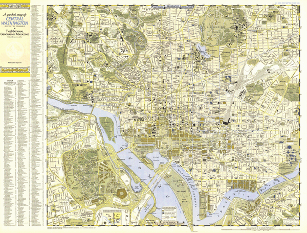 Washington DC 1948 Wall Map