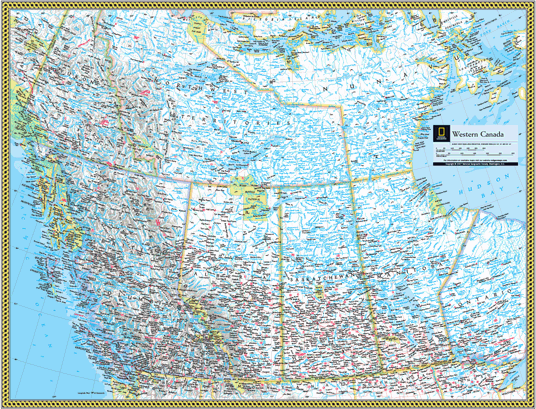 Western Canada Wall Map