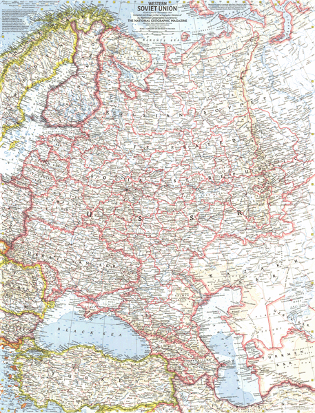 Western Russia 1959 Wall Map