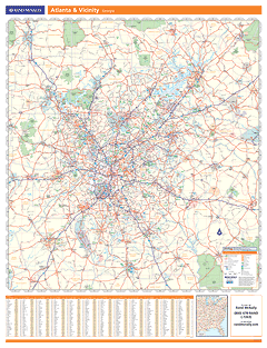 Atlanta, GA Vicinity Wall Map