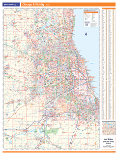 Chicago, IL Vicinity Wall Map