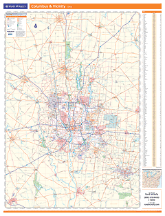 Columbus, OH Vicinity Wall Map