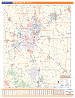 Indianapolis, IN Vicinity Wall Map