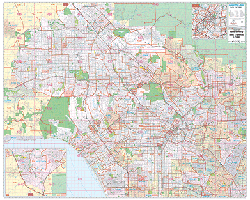 Northern Los Angeles, CA Wall Map