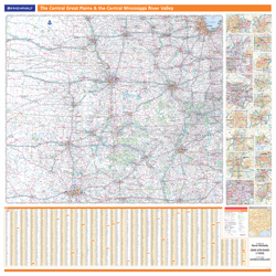 Central Great Plains and Mississippi River Valley Regional Wall Map