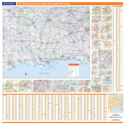 Deep South U.S. Regional Wall Map