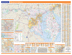 Delaware/ Maryland Wall Map