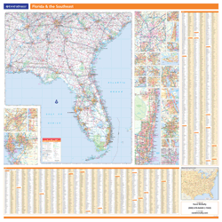 Florida and the Southeast Wall Map