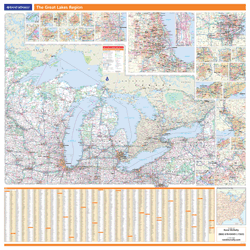 Great Lakes U.S. Regional Wall Map