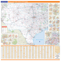 Texas and South Central U.S. Regional Wall Map