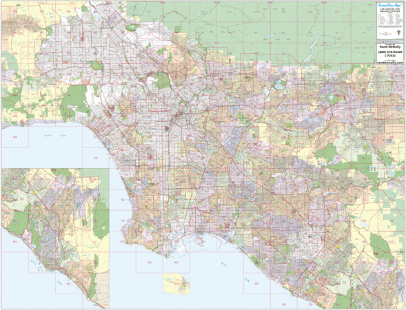 Los Angeles - Orange County Wall Map