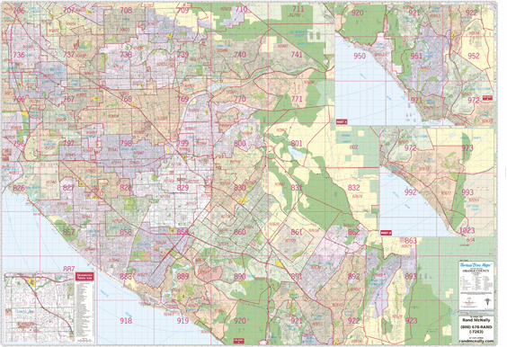 Orange County, CA Wall Map