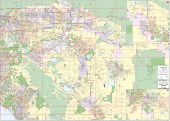 San Bernardino - Riverside Wall Map