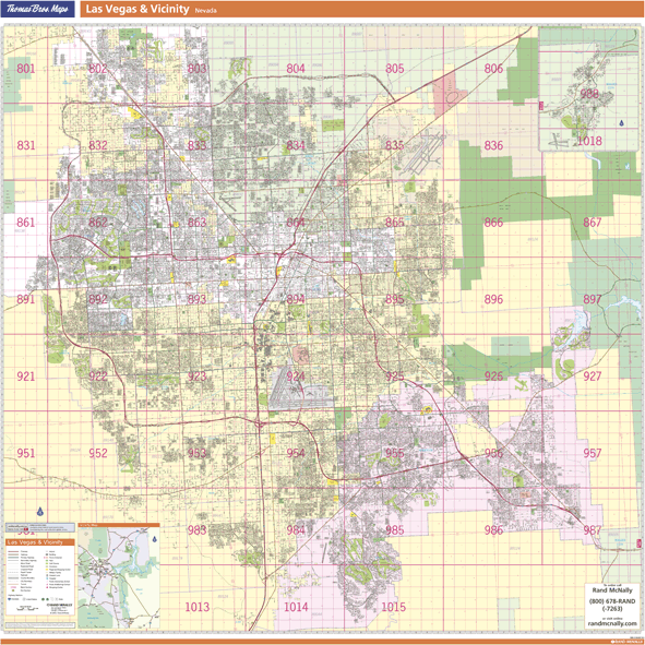 Las Vegas, NV Layout Wall Map