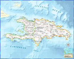 Haiti-Dominican Republic Reference Wall Map