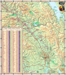 Napa Valley Wine Country Wall Map