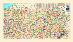 Pennsylvania Counties Wall Map