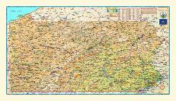 Pennsylvania Physical Wall Map