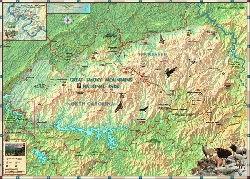 Smoky Mountains National Park Wall Map
