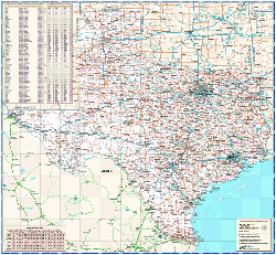 Texas White Wall Map