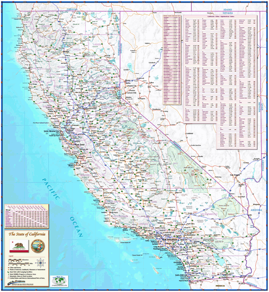 California White Wall Map