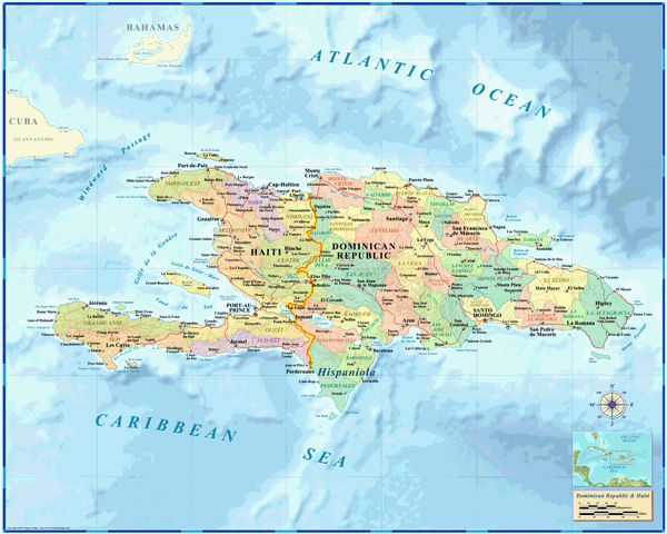 Haiti-Dominican Republic Wall Map
