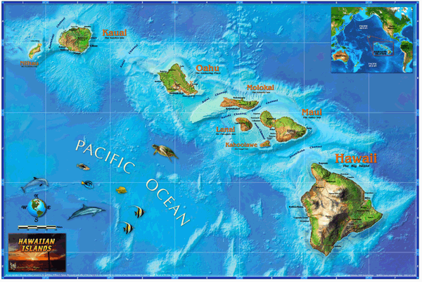 Hawaii Wall Map