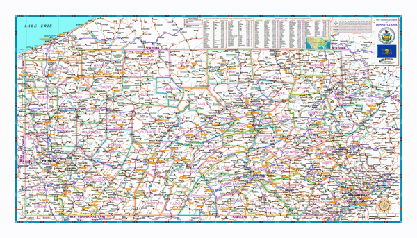 Pennsylvania Reference Wall Map