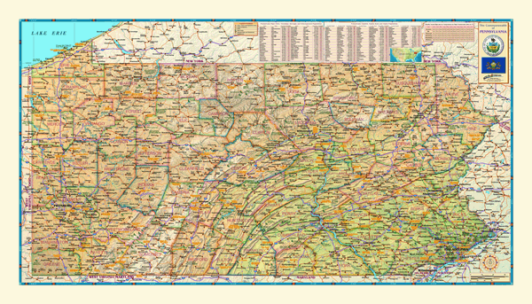 Pennsylvania Wall Map