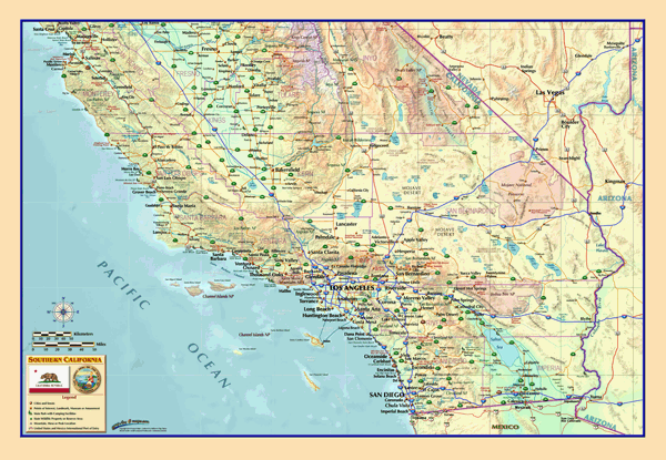 Southern California Wall Map