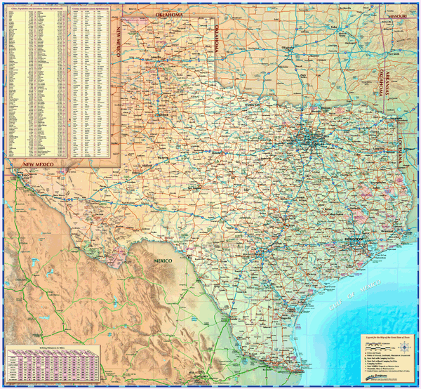 Texas Wall Map