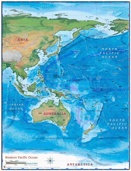 Western Pacific Wall Map