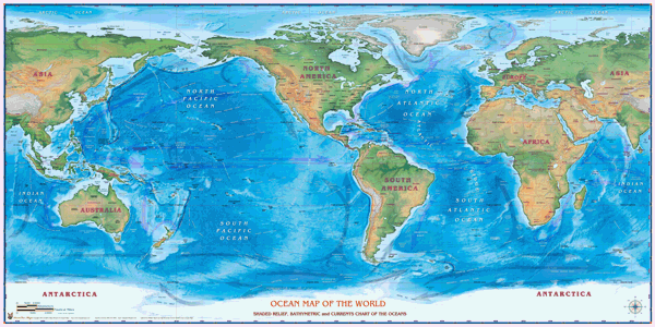World Ocean Wall Map