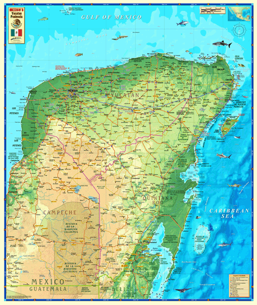 Yucatan Wall Map By Compart Maps Mapsales