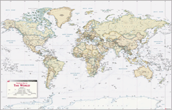 Political Wall Map of the World