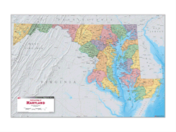  Political Wall Map Of Maryland