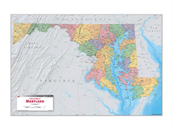 Political Wall Map of Maryland