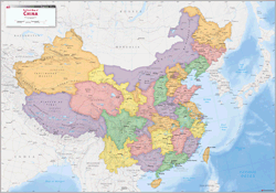 China Political Wall Map